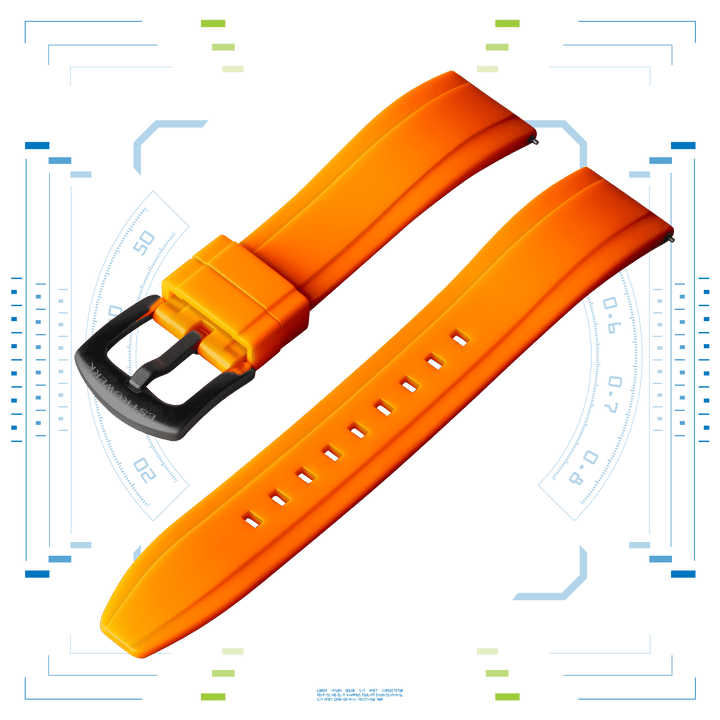 Orange Rubber Strap 20mm